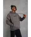 Erkek 3 İplik Pamuklu Kapüşonlu Kanguru Cepli Sweatshirt Hoodie -  Gri