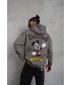Erkek 3 İplik Pamuklu Kapüşonlu Kanguru Cepli Sweatshirt Hoodie -  Gri