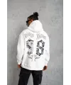 Erkek 98 Baskılı Kapşonlu Sweat - Beyaz