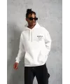 Erkek 98 Baskılı Kapşonlu Sweat - Beyaz