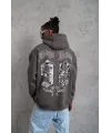 Erkek 98 Baskılı Kapşonlu Sweat - Gri