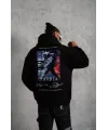 Erkek Astronot Baskılı Kapüşonlu Sweat - Siyah