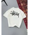 Erkek Baskılı Oversize T-shirt - Beyaz