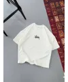 Erkek Baskılı Oversize T-shirt - Beyaz