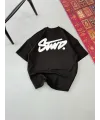 Erkek Baskılı Oversize T-shirt - Siyah