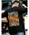 Erkek Baskılı Oversize T-shirt - Siyah