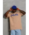 Erkek Baskılı T-Shirt Kısa Kol Bisiklet Yaka Regular Fit Rahat Kalıp Günlük Tişört - Bej