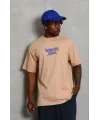 Erkek Baskılı T-Shirt Kısa Kol Bisiklet Yaka Regular Fit Rahat Kalıp Günlük Tişört - Bej