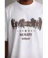 Erkek Baskılı T-Shirt Kısa Kol Bisiklet Yaka Regular Fit Rahat Kalıp Günlük Tişört - Beyaz