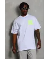 Erkek Baskılı T-Shirt Kısa Kol Bisiklet Yaka Regular Fit Rahat Kalıp Günlük Tişört - Beyaz