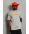 Erkek Baskılı T-Shirt Kısa Kol Bisiklet Yaka Regular Fit Rahat Kalıp Günlük Tişört - Gri