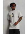 Erkek Baskılı T-Shirt Kısa Kol Bisiklet Yaka Regular Fit Rahat Kalıp Günlük Tişört - Gri