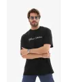 Erkek Baskılı T-Shirt Kısa Kol Bisiklet Yaka Regular Fit Rahat Kalıp Günlük Tişört - Siyah