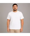 Erkek Battal Big Size Basic Tişört Bisiklet Yaka Rahat Kalıp T-Shirt - Beyaz