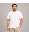 Erkek Battal Big Size Basic Tişört Bisiklet Yaka Rahat Kalıp T-Shirt - Beyaz