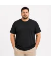 Erkek Battal Big Size Basic Tişört Bisiklet Yaka Rahat Kalıp T-Shirt - Siyah