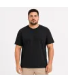 Erkek Battal Big Size Basic Tişört Bisiklet Yaka Rahat Kalıp T-Shirt - Siyah