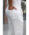 Erkek Beli Lastikli Pera Keten Pantolon