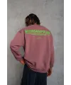 Erkek Bisiklet Yaka Baskılı 3 iplik pamuklu Sweatshirt - Gül Kurusu