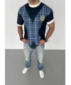 ERKEK Bisiklet Yaka Baskılı Kısa kol Oversize T-Shirt - Siyah