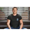 Erkek Bisiklet Yaka Baskılı Oversize T-Shirt - Siyah