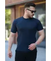 Erkek Bisiklet Yaka örgü Desenli Kısa örme Triko Kısa Kollu T-shirt