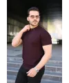 Erkek Bisiklet Yaka Petek Dokulu Kısa Kollu Triko Tişört