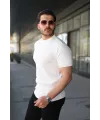 Erkek Bisiklet Yaka Petek Dokulu Kısa Kollu Triko Tişört