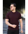 Erkek Bisiklet Yaka Petek Dokulu Kısa Kollu Triko Tişört