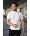 Erkek Bisiklet Yaka Petek Dokulu Kısa Kollu Triko Tişört
