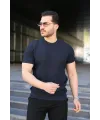 Erkek Bisiklet Yaka Petek Dokulu Kısa Kollu Triko Tişört