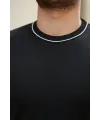 Erkek Bisiklet Yaka Ribanalı Kısa Kollu Tshirt