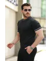 Erkek Bisiklet Yaka Ribanalı Kısa Kollu Tshirt