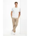 Erkek Bisiklet Yaka Tişört Regular Kalıp Basic Pamuklu Günlük Kullanım T-shirt - Beyaz