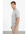 Erkek Bisiklet Yaka Tişört Regular Kalıp Basic Pamuklu Günlük Kullanım T-shirt - Gri