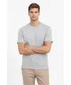 Erkek Bisiklet Yaka Tişört Regular Kalıp Basic Pamuklu Günlük Kullanım T-shirt - Gri