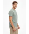 Erkek Bisiklet Yaka Tişört Regular Kalıp Basic Pamuklu Günlük Kullanım T-shirt - Mint Yeşili