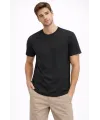 Erkek Bisiklet Yaka Tişört Regular Kalıp Basic Pamuklu Günlük Kullanım T-shirt - Siyah