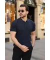 Erkek Düğmeli Yaka Kısa Kollu Triko Tişört