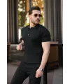 Erkek Düğmeli Yaka Kısa Kollu Triko Tişört
