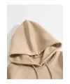 Erkek Düz Kapüşonlu Sweat - Bej