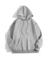 Erkek Düz Kapüşonlu Sweat - Boyalı Gri