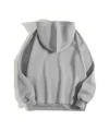 Erkek Düz Kapüşonlu Sweat - Boyalı Gri