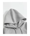 Erkek Düz Kapüşonlu Sweat - Boyalı Gri