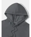 Erkek Düz Kapüşonlu Sweat - Füme