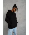 Erkek Düz Kapüşonlu Sweat - Siyah