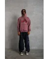 Erkek Eldiven Baskılı Kapüşonlu Sweat - Gül Kurusu
