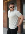 Erkek Fermuarlı Yaka Kısa Kollu Tişört