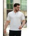 Erkek Fermuarlı Yakalı Kısa Kollu Tshirt