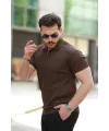 Erkek Fermuarlı Yakalı Kısa Kollu Tshirt